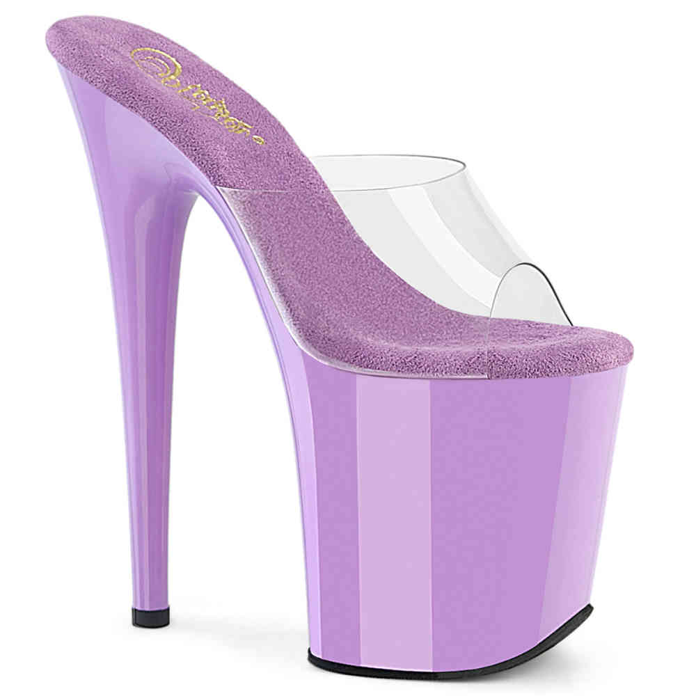 Pleaser - FLAMINGO-801 Mules à talons - Transparent/Violet